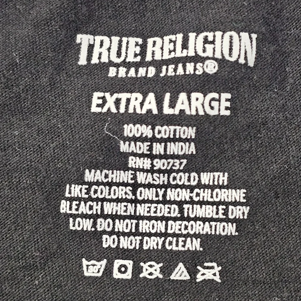 True Religion Black Short Sleeve Cotton T-Shirt Adult XL